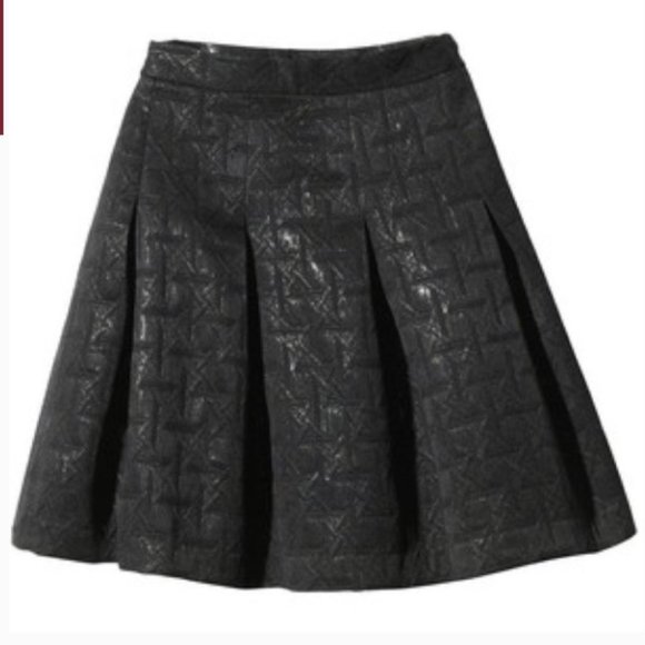 NWT- Kirna Zabête -Metallic Jacquard Fit&Flare Pleated Skirt - Picture 1 of 5